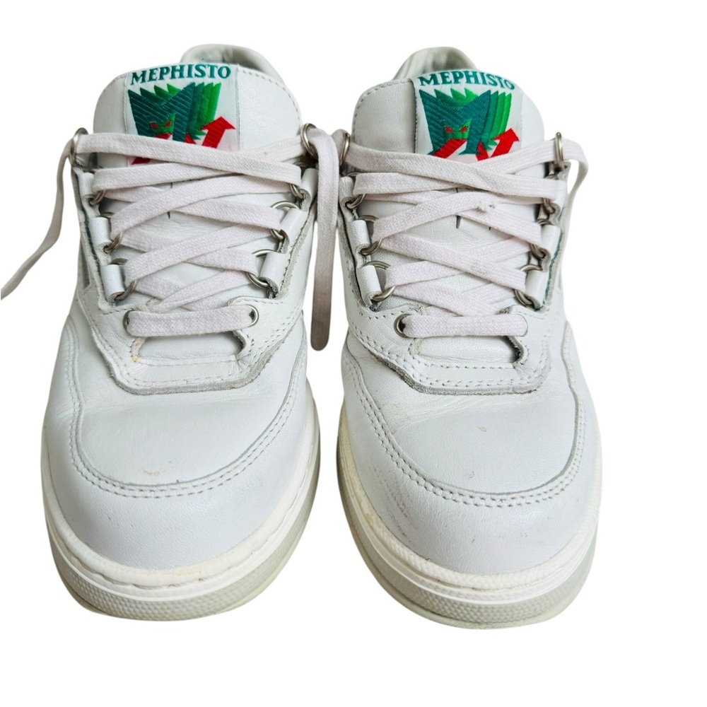 Mephisto White Leather Platform Sneakers Women US 7.5 EU 38 Lace Up Comfort